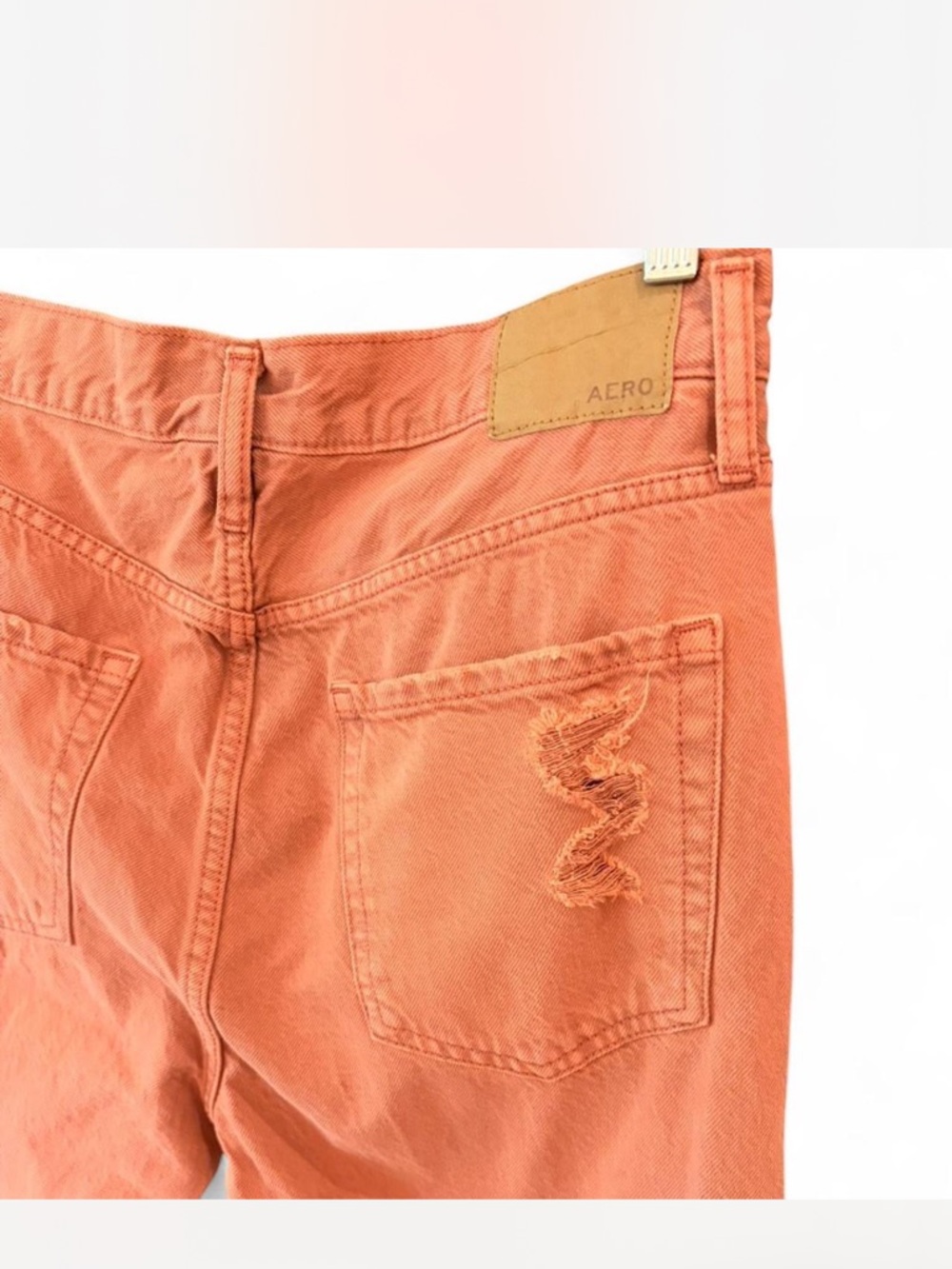Aeropostale Coral 90s Super High Rise Distressed Baggy Jeans | Size 8 - Picture 7 of 8